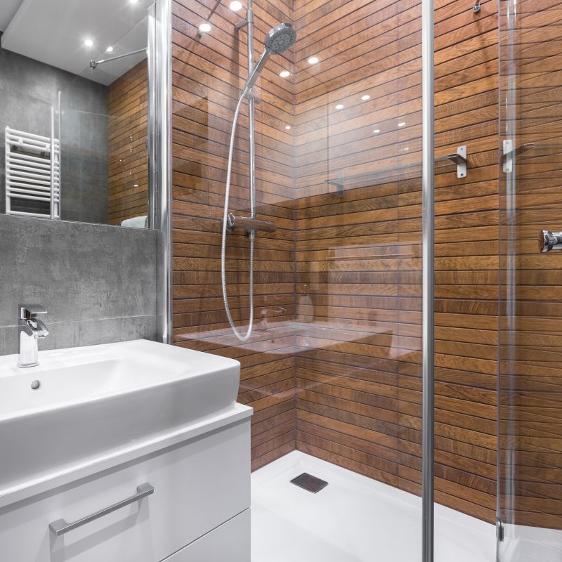 Stylish Shower with Glass Panel